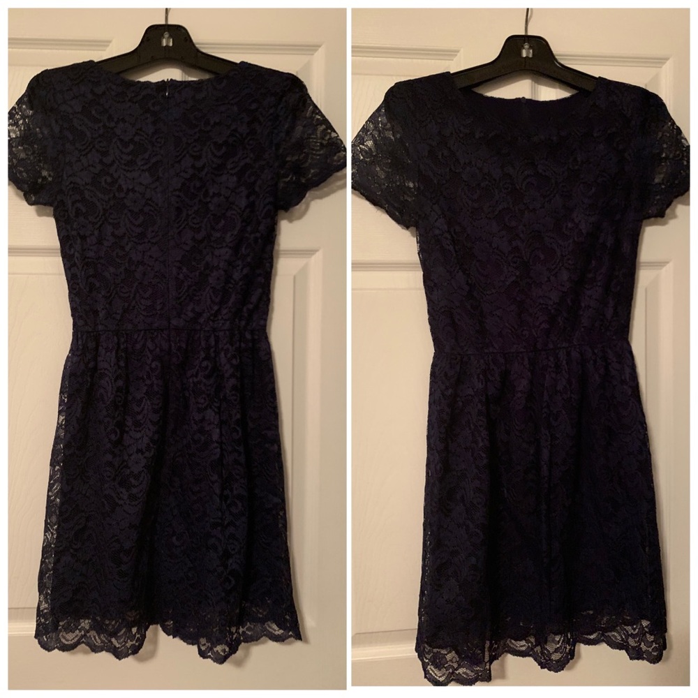 Bloomingdale’s  | Aqua Navy Blue Lace Dress